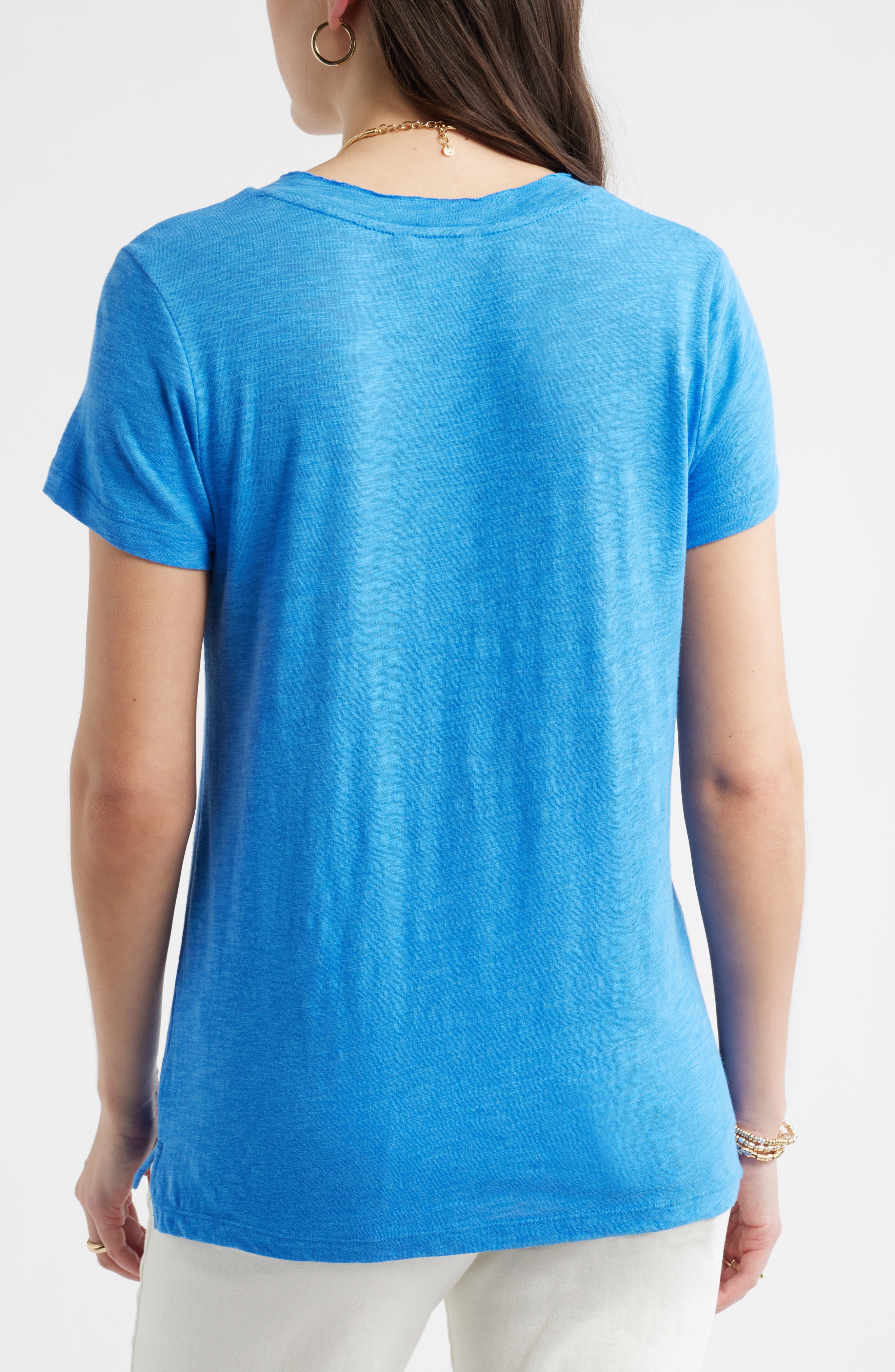 Женские Caslon® Cotton & Modal V-Neck T-Shirt — фото 3