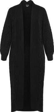 City Chic Charissa Cable Stitch Longline Cardigan