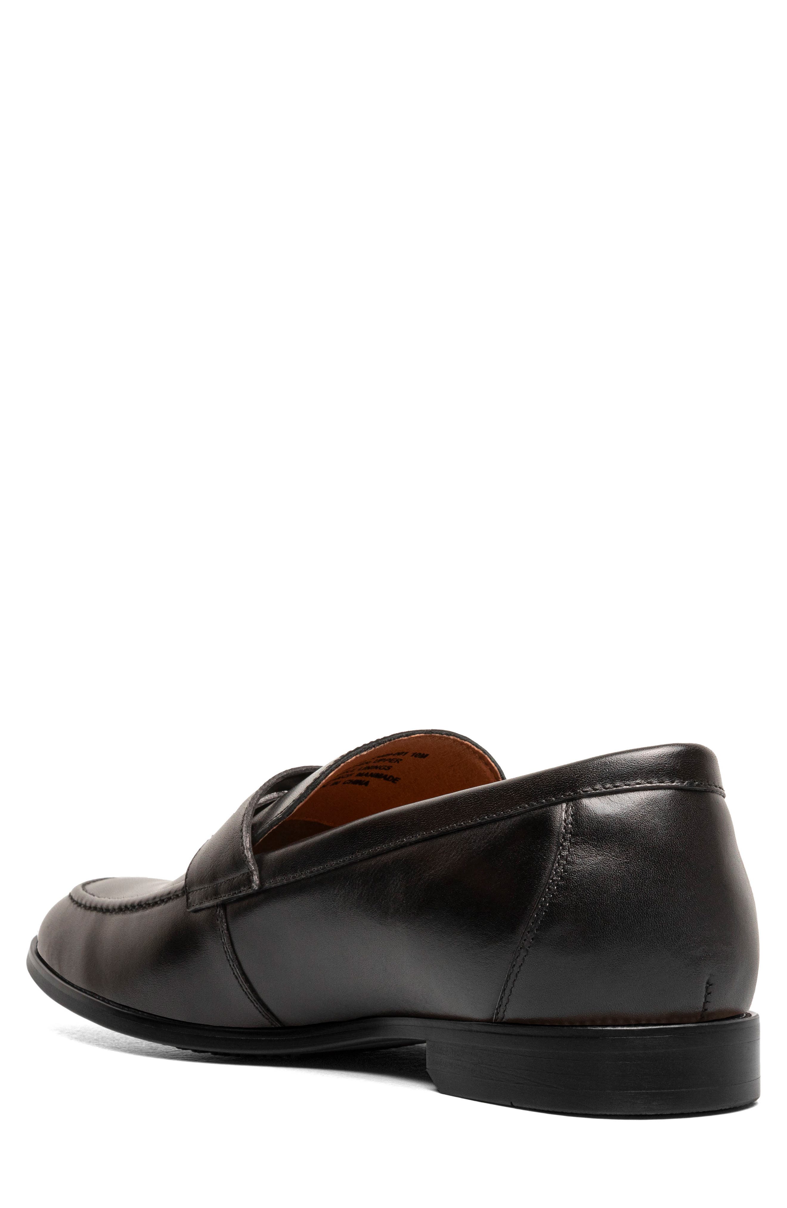 Ruvo Moc Toe Penny Loafer, Alternate, color, BLACK/ BLACK SMOOTH