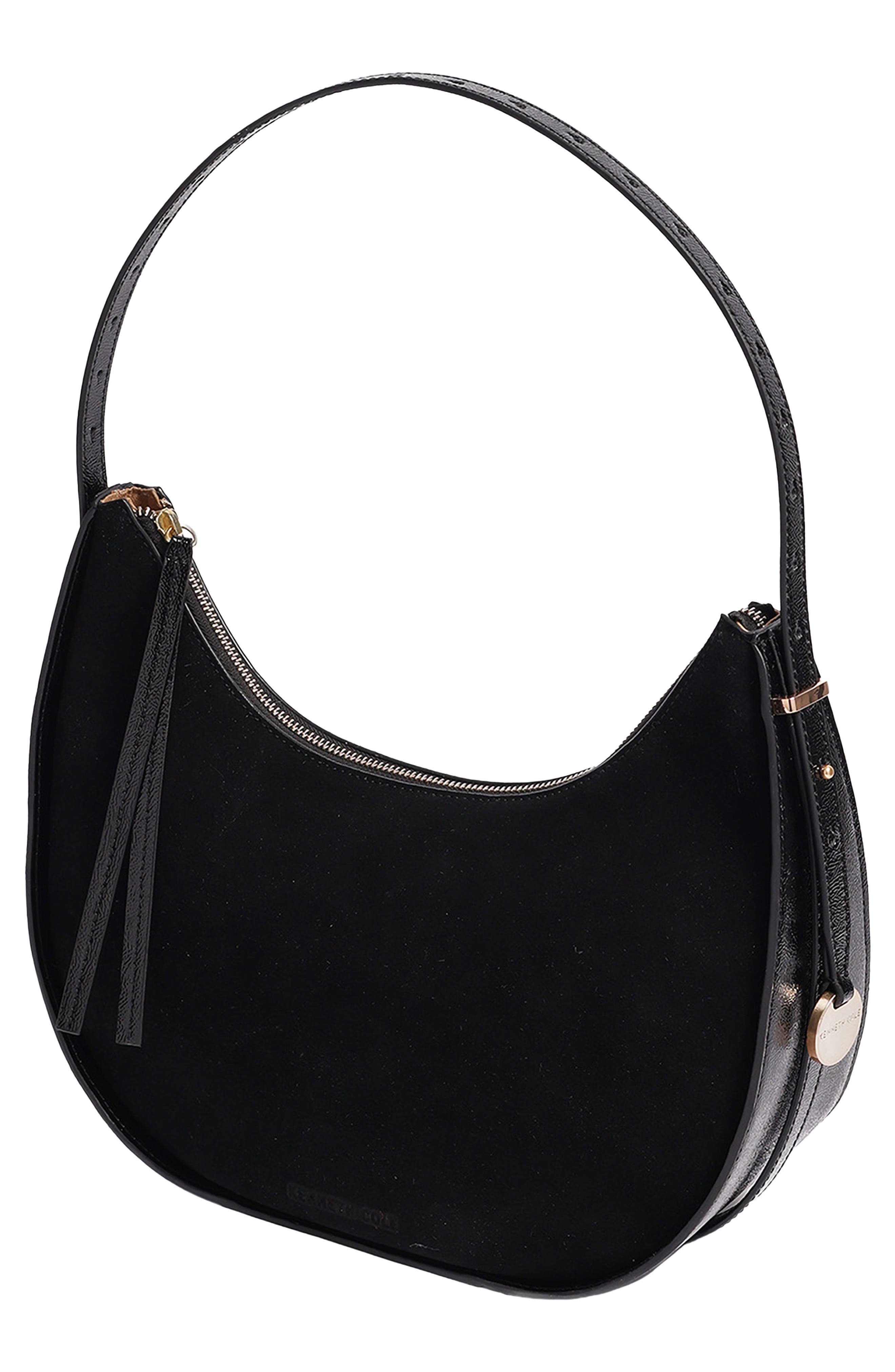 Chelsea Medium Leather Hobo, Alternate, color, BLACK