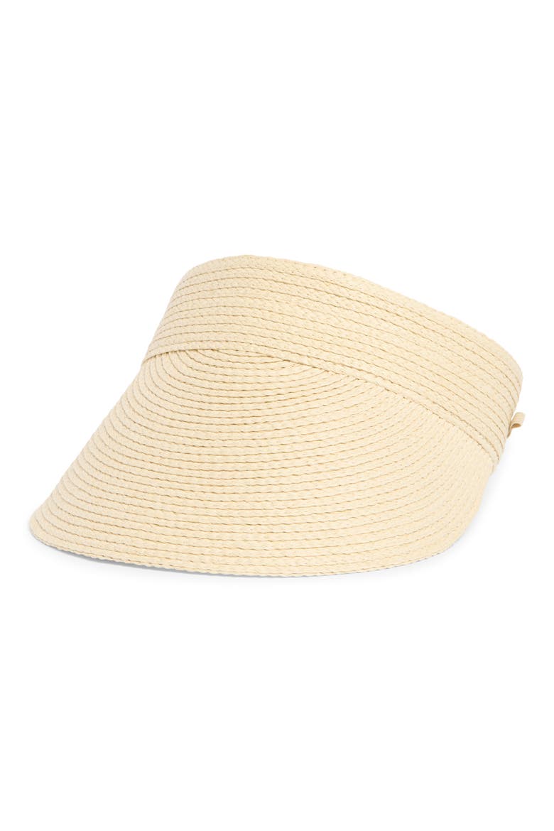 Adjustable Woven Straw Visor, Main, color, NATURAL