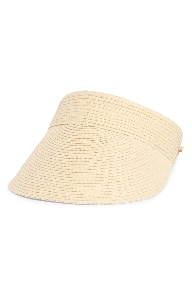 Nordstrom Adjustable Woven Straw Visor, Main, color, Natural