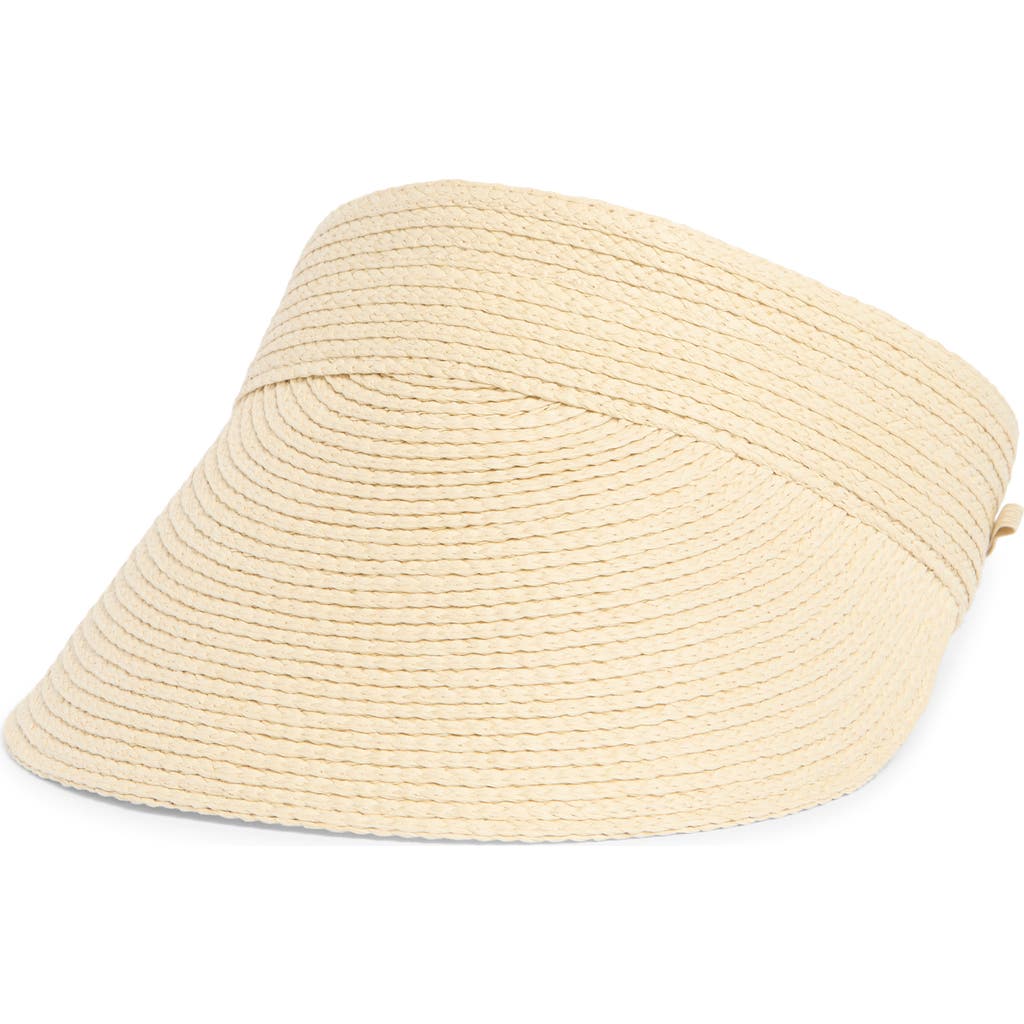Nordstrom Adjustable Woven Straw Visor In Natural