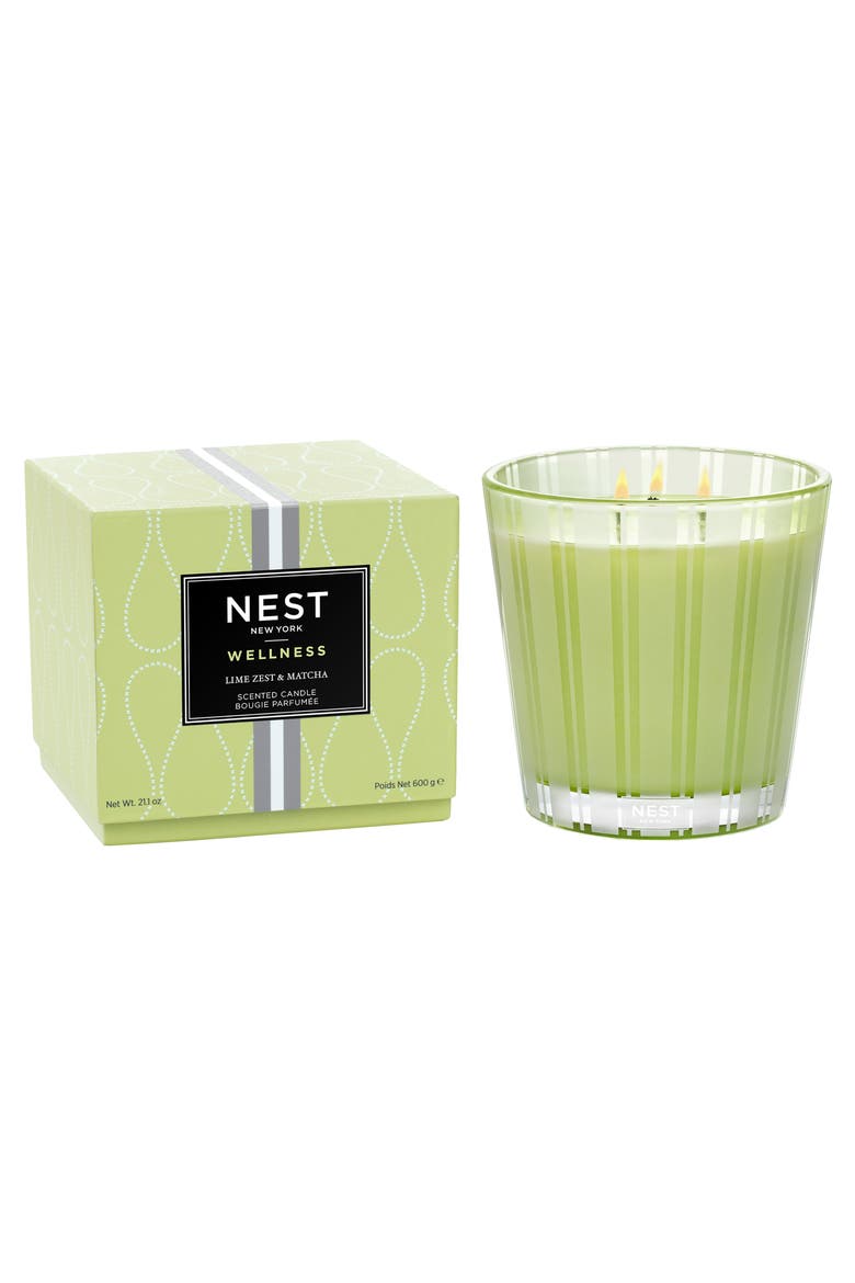 Lime Zest & Matcha Candle, Alternate, color, 3 WICK