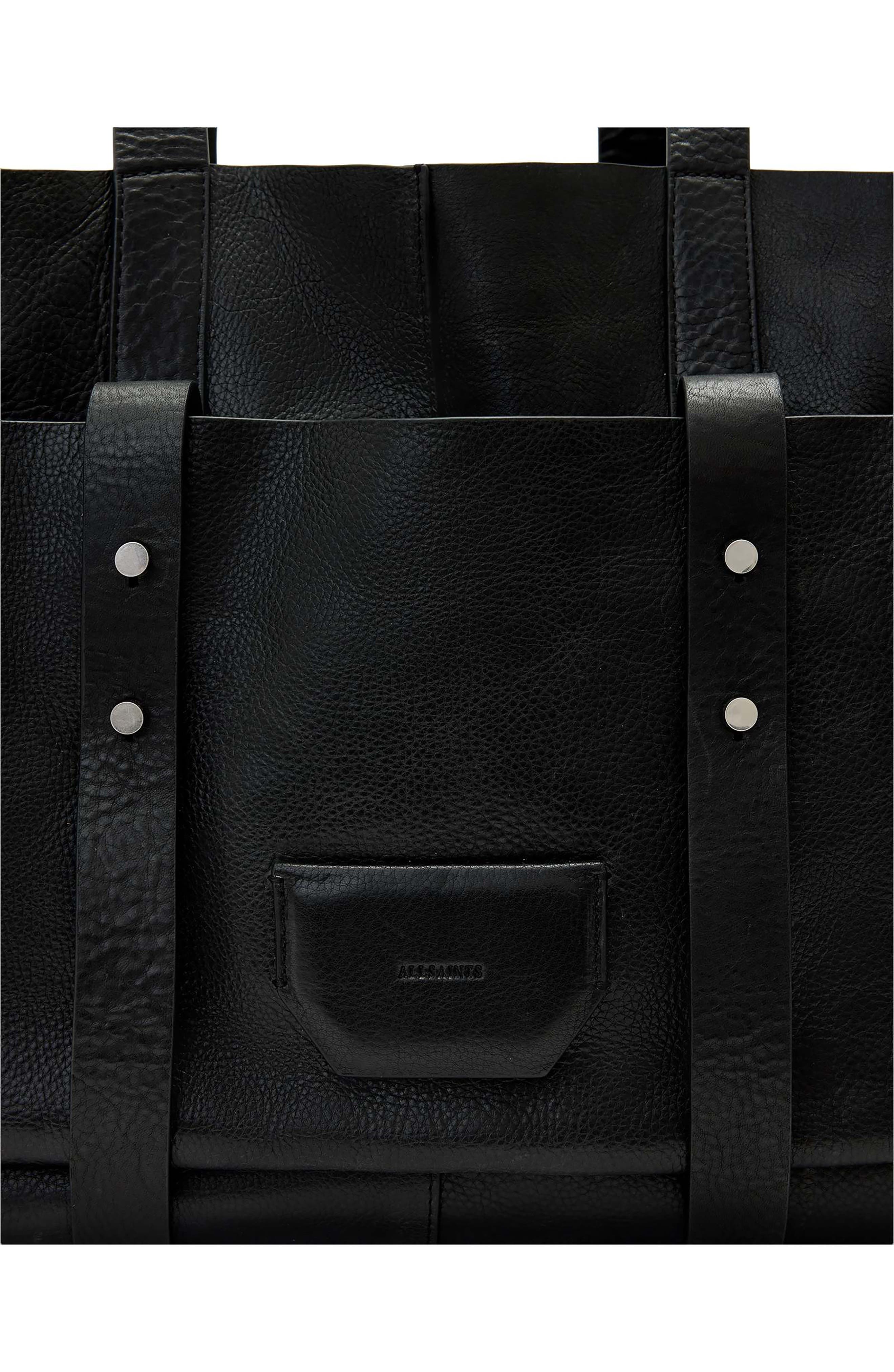 AllSaints Ursa Leather Tote, Alternate, color, Black