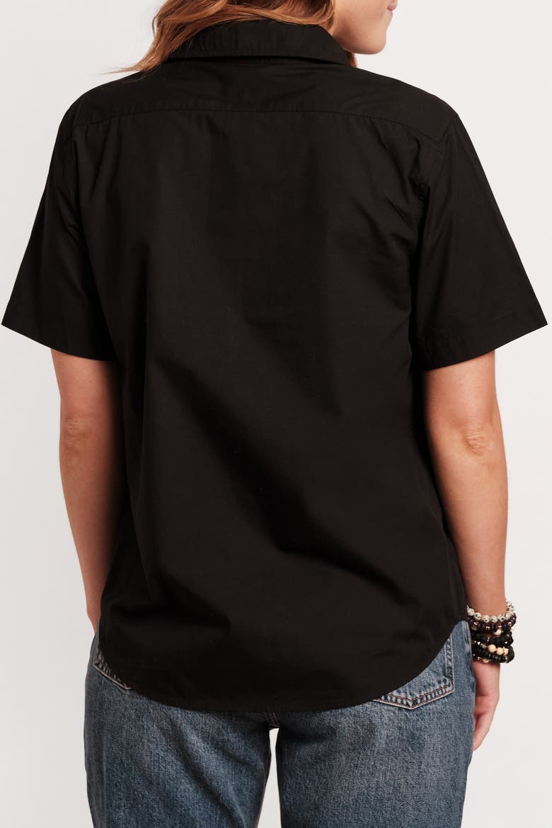 Perfect Button Down Short Sleeve, Alternate, color, Black