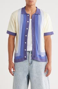 WeSC Short Sleeve Cotton Button-Down Sweater