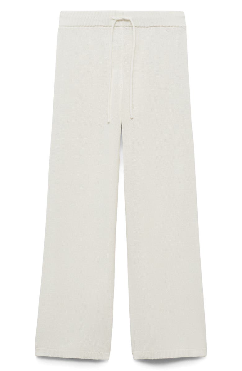 MANGO Knit Drawstring Pants, Alternate, color, White