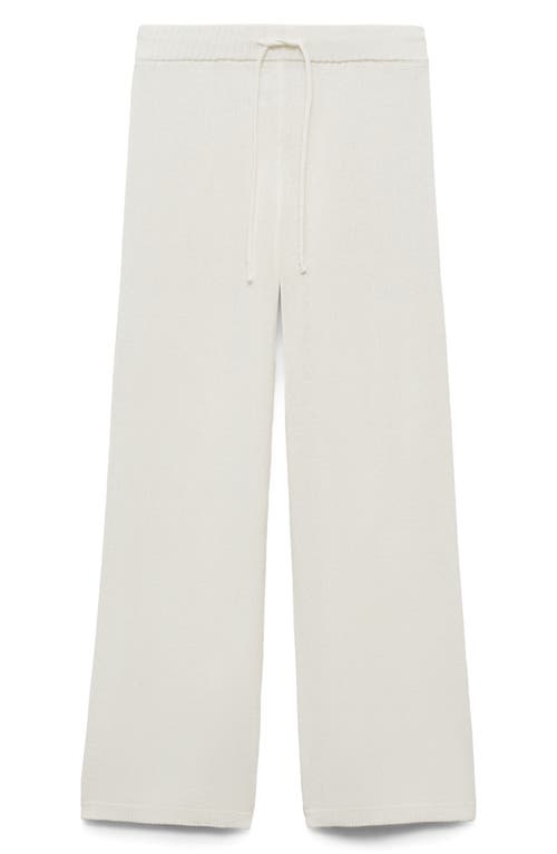 Mango Knit Drawstring Pants In White