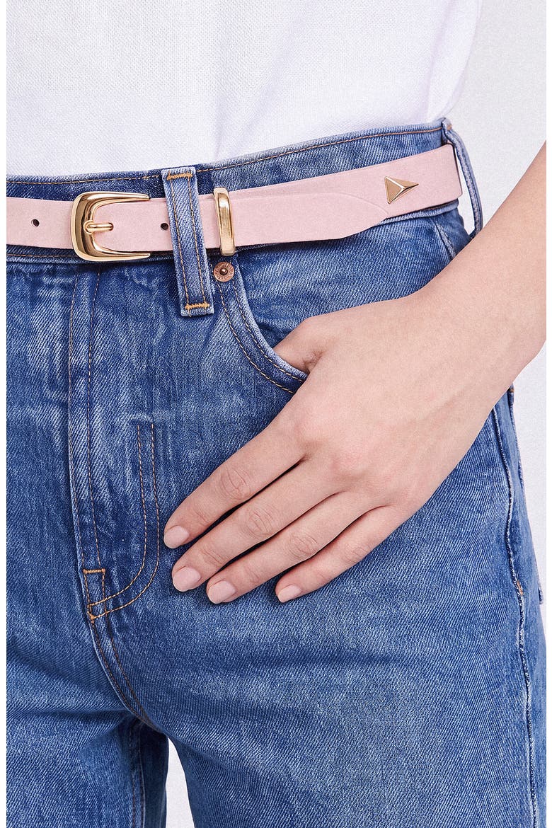 Smooth Classic Buckle Belt, Alternate, color, BLUSH AND GOLD