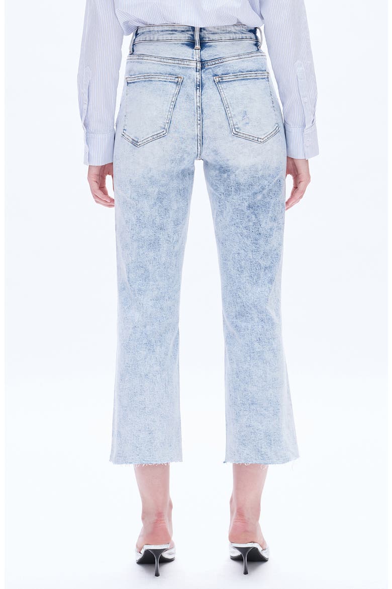 High Waist Distressed Straight Leg Jeans, Alternate, color, SNOWFLAKE