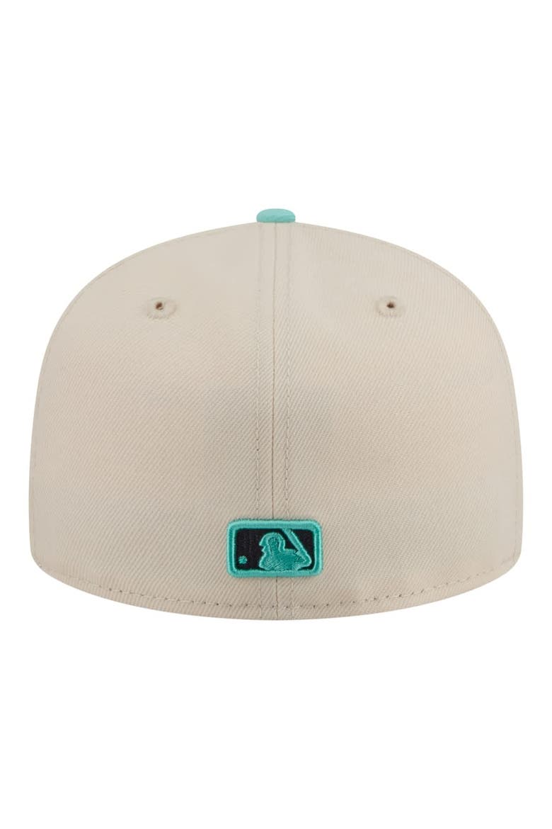 Men's New Era Light Beige/Turquoise Los Angeles Dodgers Two-Tone Color Pack 59FIFTY Fitted Hat, Alternate, color, Light Beige
