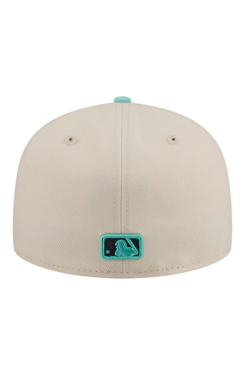 New Era Men's New Era Light Beige/Turquoise Los Angeles Dodgers Two-Tone Color Pack 59FIFTY Fitted Hat, Alternate, color, Light Beige
