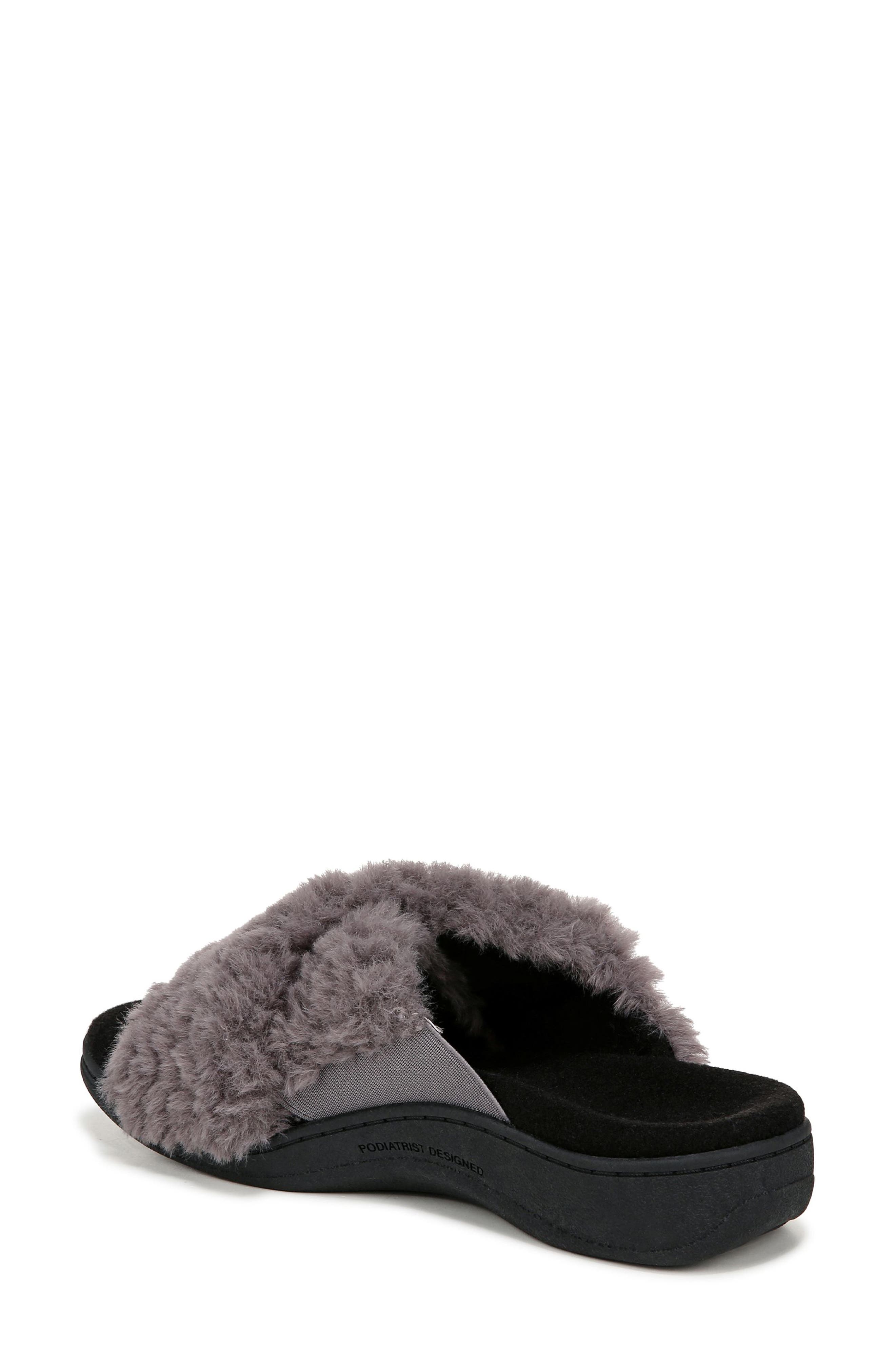 Relax II Plush Slide Sandal, Alternate, color, CHARCOAL