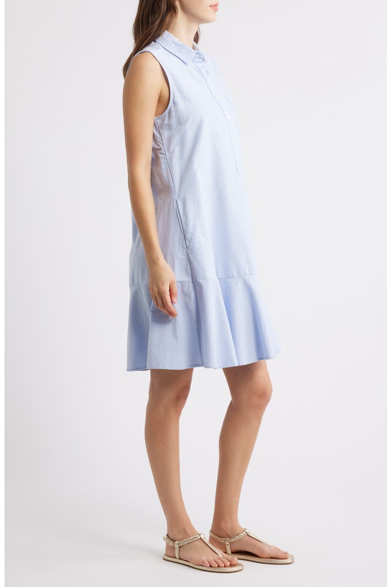 Marina Sleeveless Cotton Shirtdress, Alternate, color, BLUE OXFORD