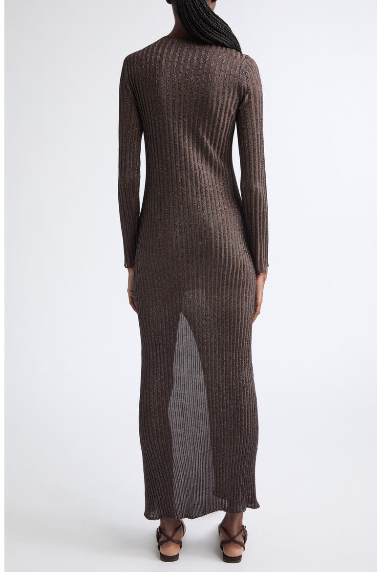 Long Sleeve Ribbed Maxi Sweater Dress, Alternate, color, BROWN