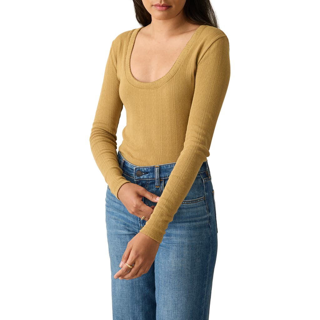 Faherty Pacific Pointelle Scoop Neck Camisole In Gold
