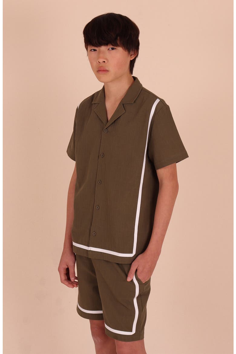 Kids' Cotton Camp Shirt, Alternate, color, OLIVE
