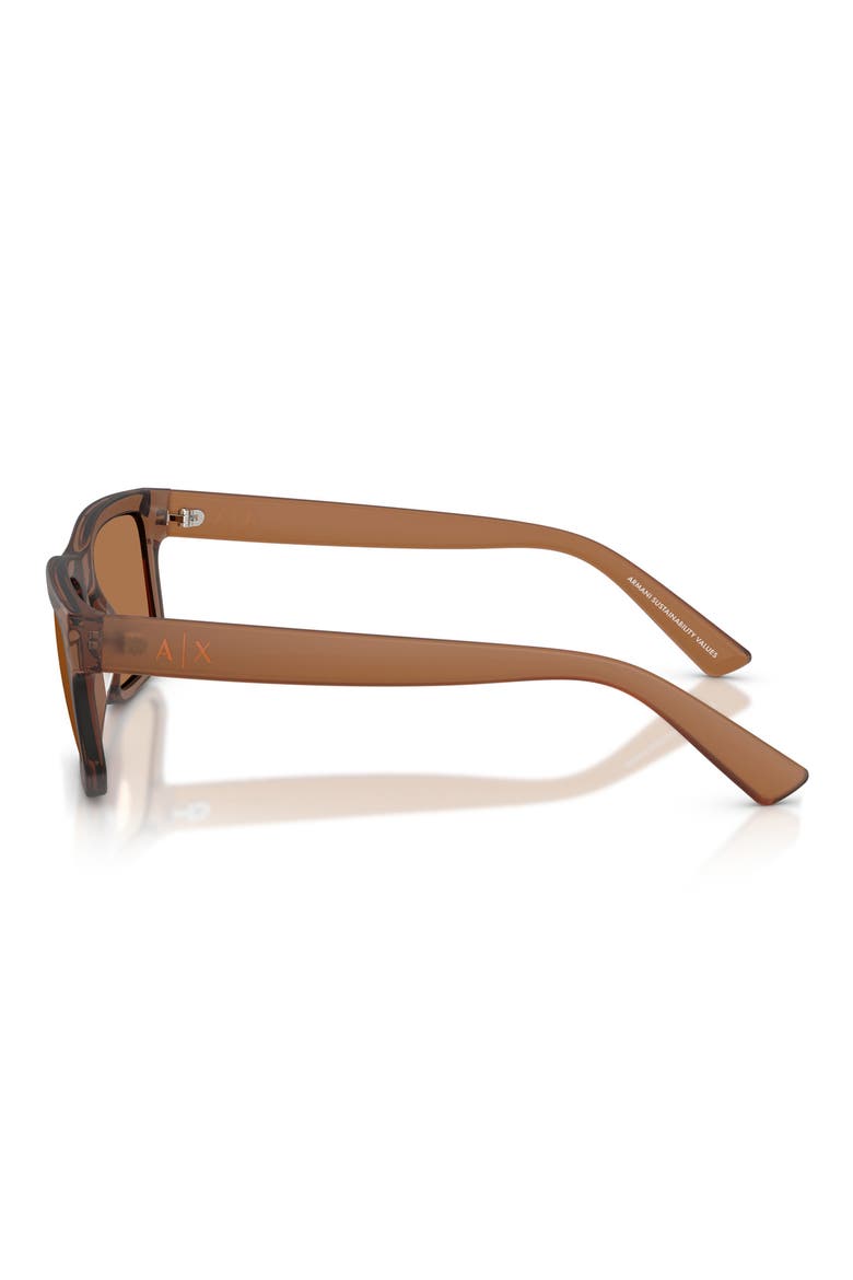 56mm Square Sunglasses, Alternate, color, MATTE FROSTED BROWN / BRONZE
