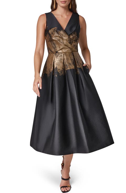 Metallic Fit & Flare Dress