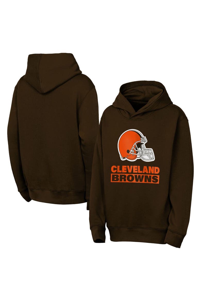 Youth Outerstuff  Brown Cleveland Browns Back to Basics Hoodie, Main, color, Brown