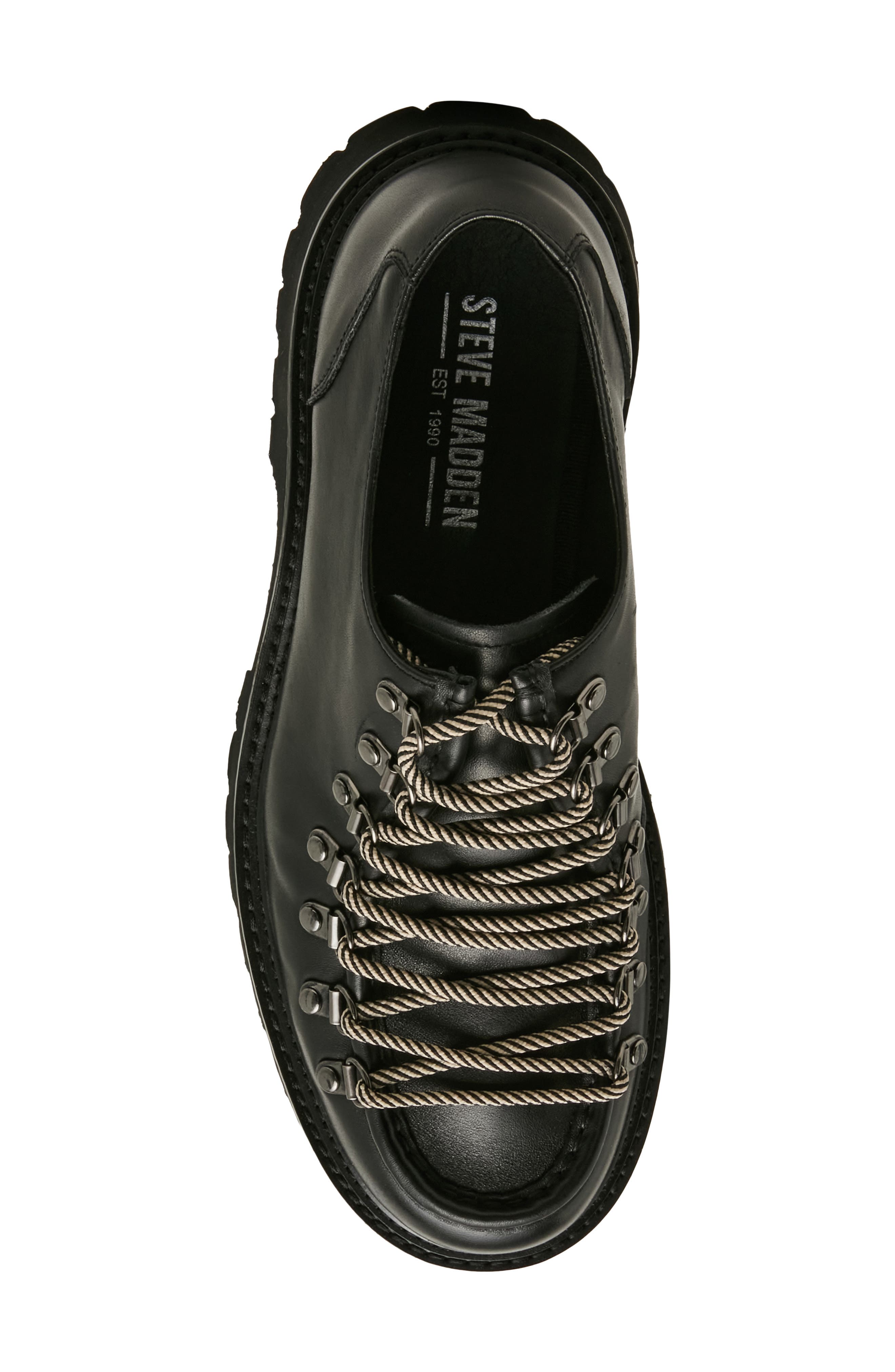 Campello Leather Moc Toe Oxford, Alternate, color, BLACK LEATHER
