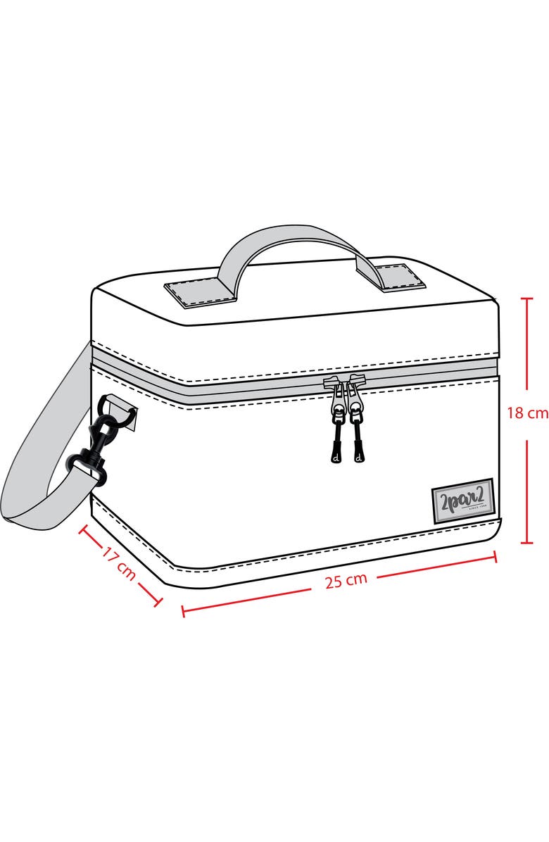 Deux par Deux Girl's Lunch Box Black Printed Roses, Alternate, color,