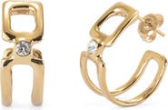 UNODE50 Double Hoop Topaz Earrings
