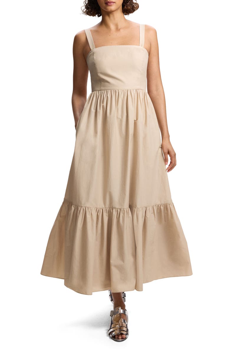 Theory Dr. Soft Tiered Maxi Sundress, Main, color, Soft Gold