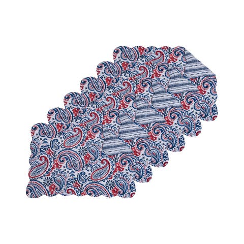 Americana Paisley Set of 6 Placemats  13" x 19"