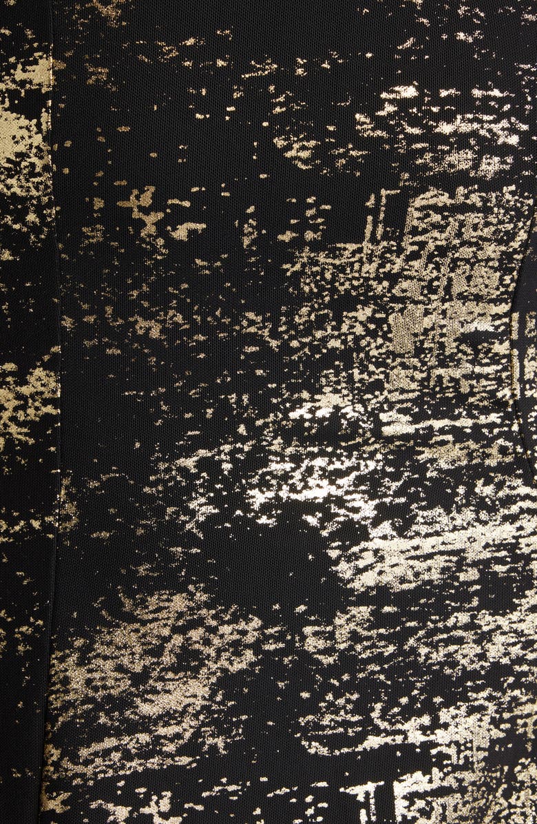 Ted Baker London Junhaa Long Sleeve Foiled Mesh Midi Dress, Alternate, color, 