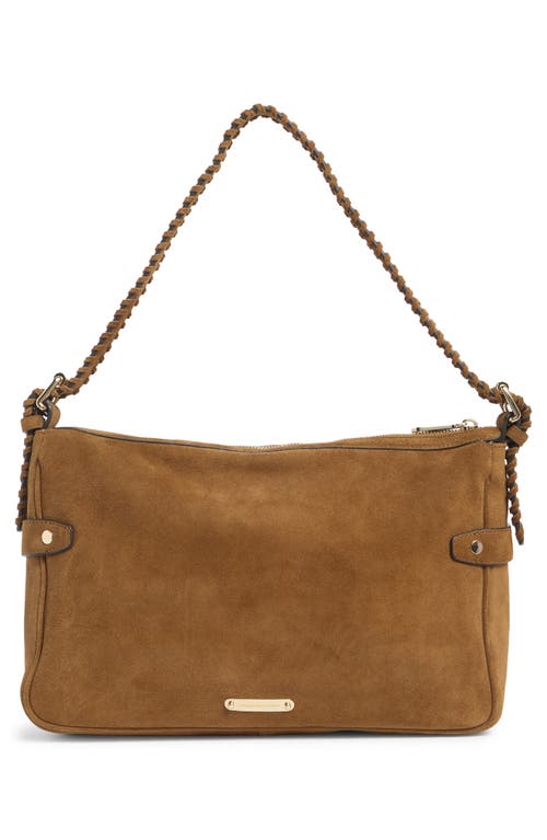 Rebecca Minkoff Chaya Whipstitch Suede Shoulder Bag In Brown