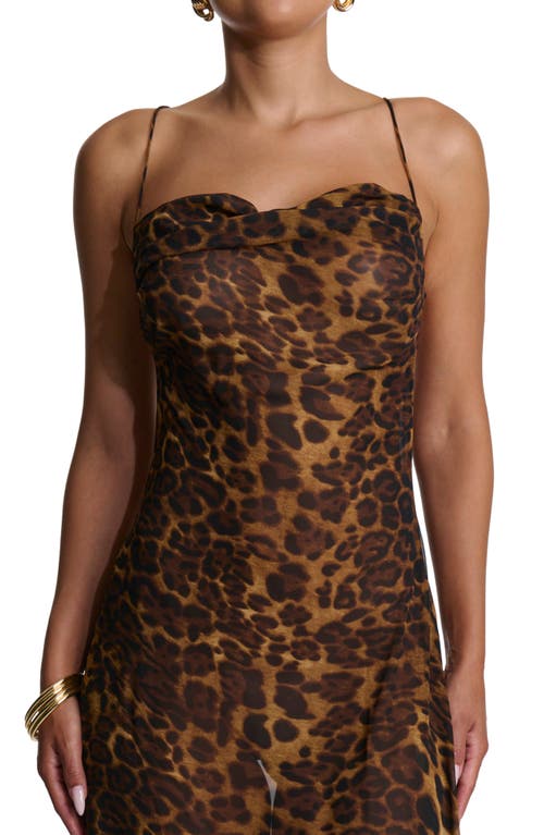 Naked Wardrobe Strappy Open Back Chiffon Maxi Dress In Animal Print