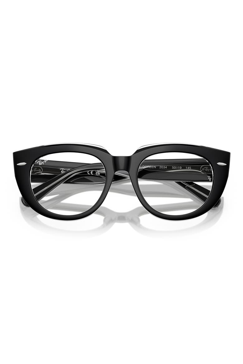 Doreen 48mm Small Square Optical Glasses, Alternate, color, TRANSPARENT GREY