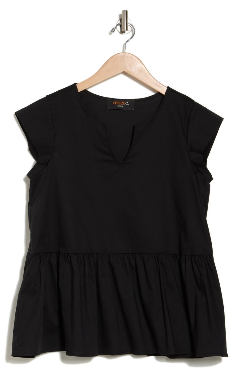 Renee C Poplin Peplum Top, Alternate, color,