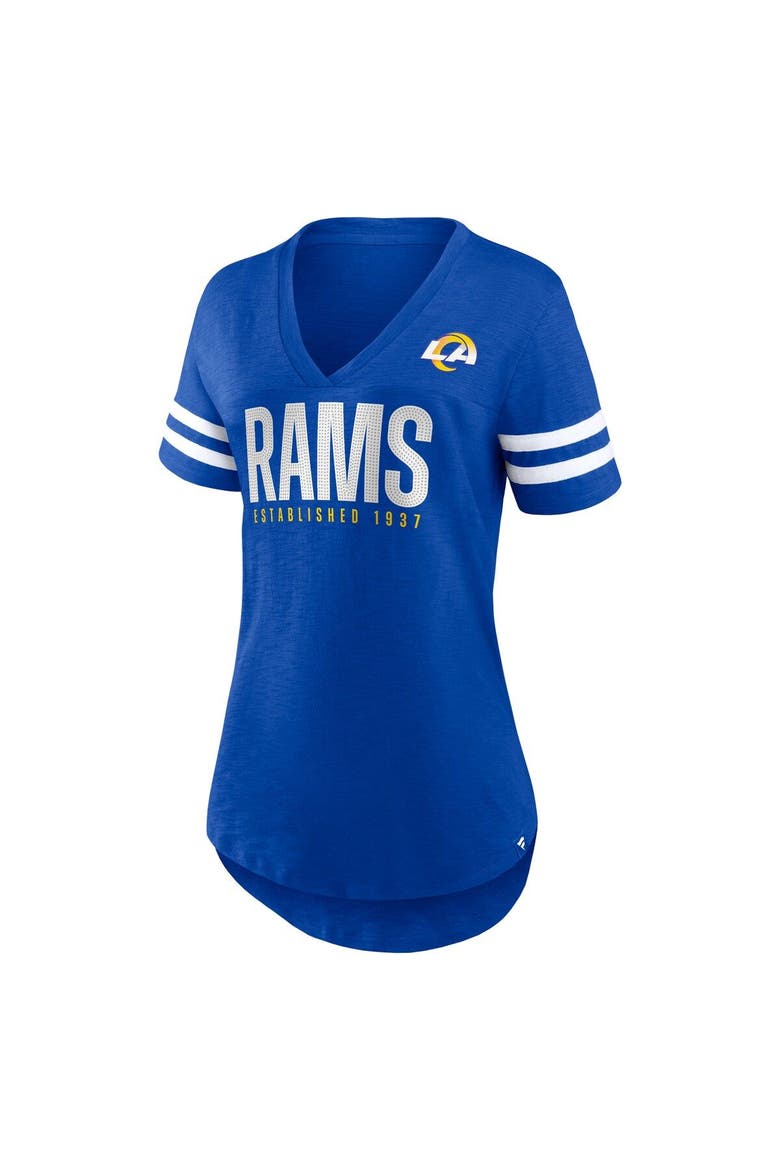 Women's Fanatics Branded Royal Los Angeles Rams Speed Tested V-Neck T-Shirt, Alternate, color, Royal