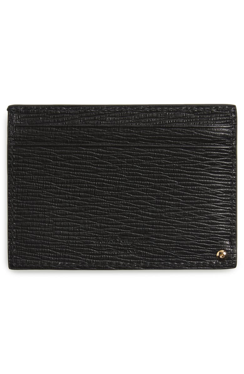 FERRAGAMO Salvatore Ferragamo Revival Leather Card Case, Alternate, color, Black