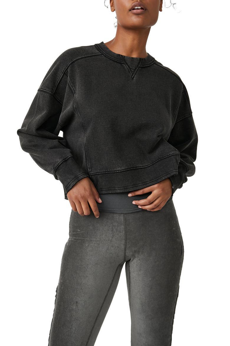 FP Movement Intercept Cotton Blend Sweatshirt, Main, color, BLACK