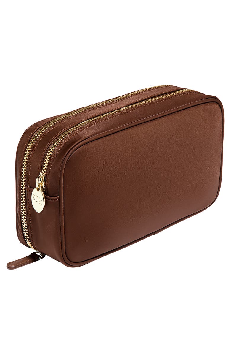 Stoney Clover Lane Nylon Double-Zip Pouch, Alternate, color, Espresso