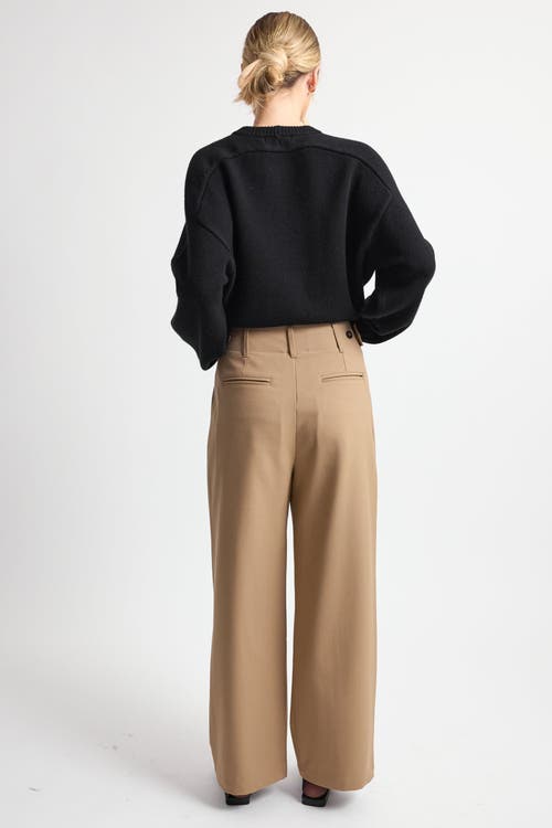 Almina Concept Cropped Wool Sweater In Black