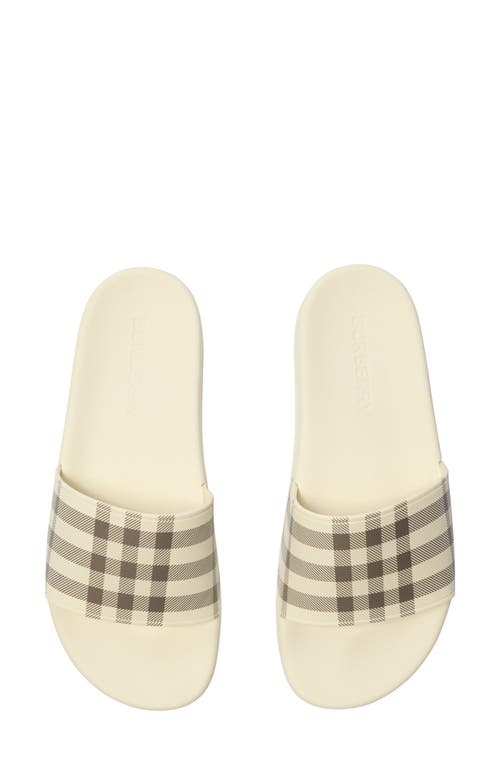 Burberry Furley Check Slide Sandal In Nude