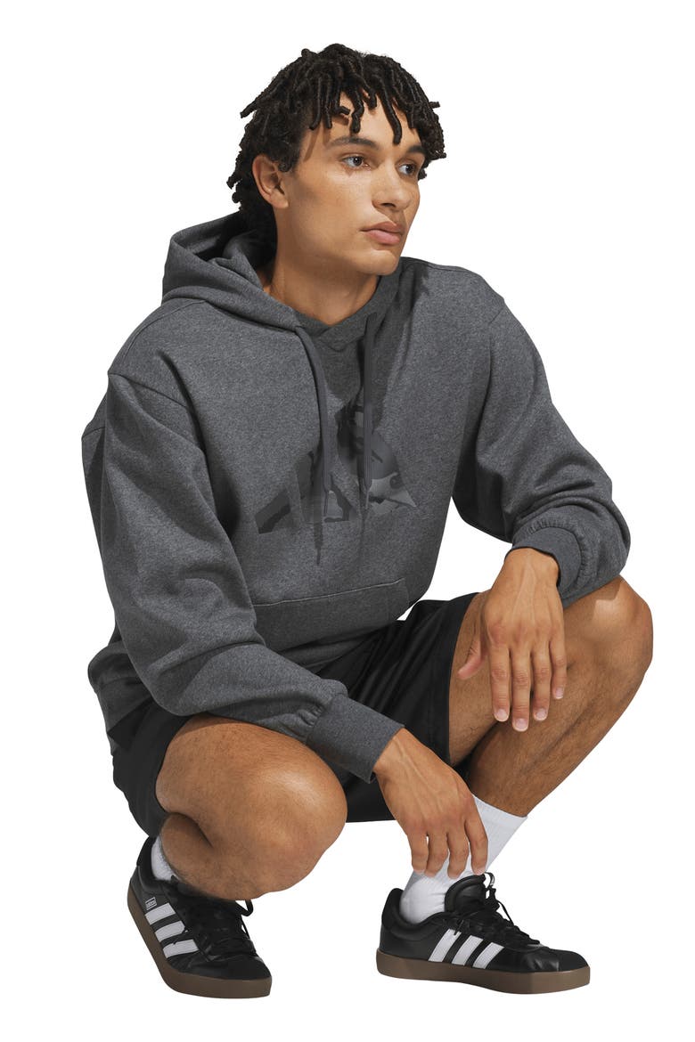 Graphic Logo Hoodie, Alternate, color, DARK GREY HEATHER