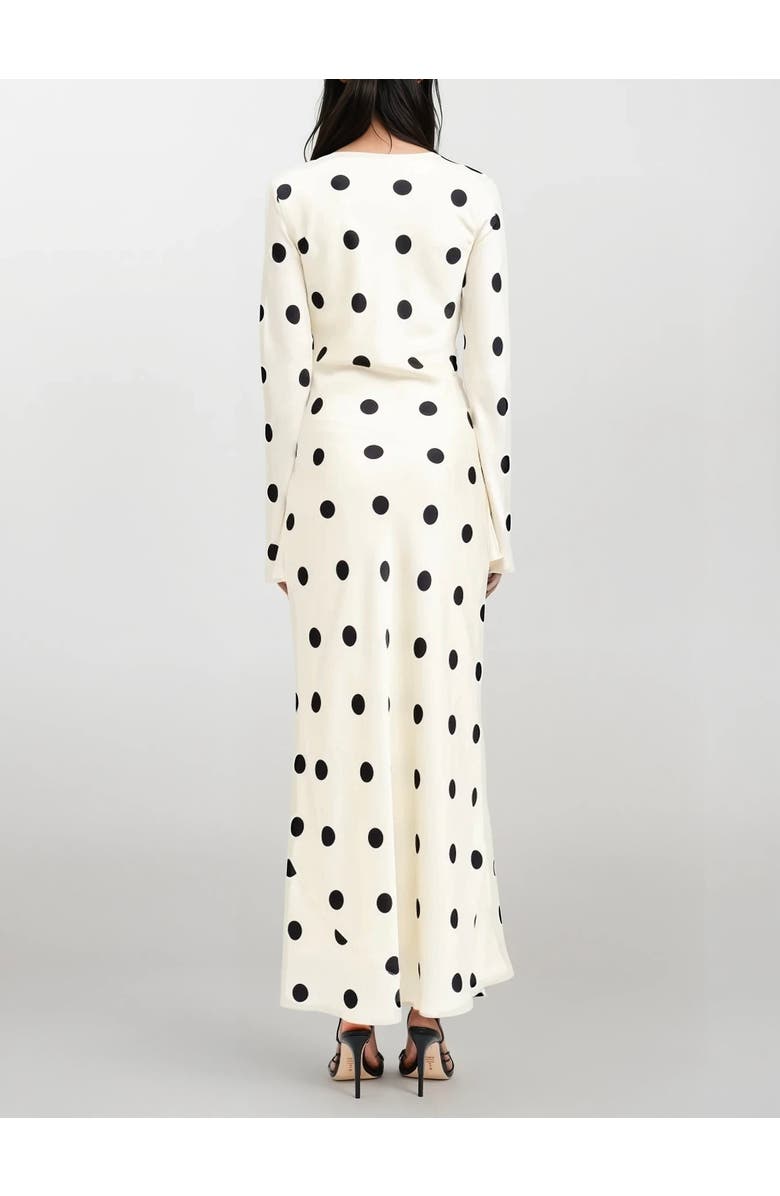 Sisterly Clara Polka-Dot Long Sleeve Gown, Alternate, color, Polka Dot Cream