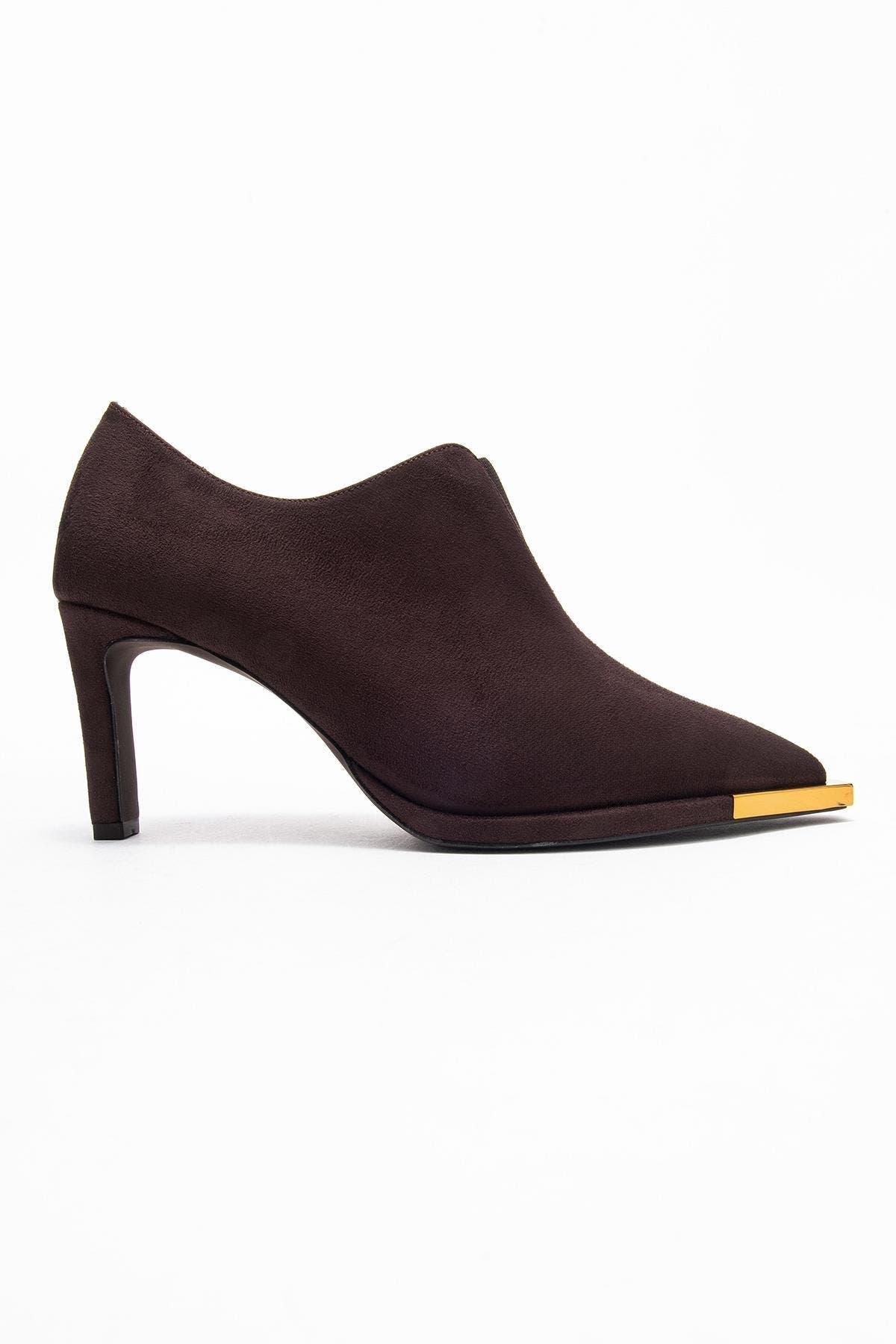 Prologue Shoes Niva Pointed Toe Pump, Alternate, color, Brown Suede