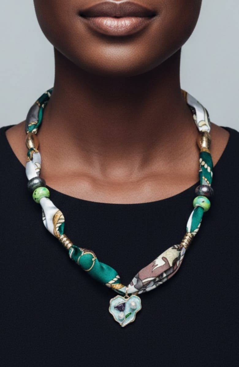 MacRae 
Co. Eden Scarf Pendant Necklace, Alternate, color, Green