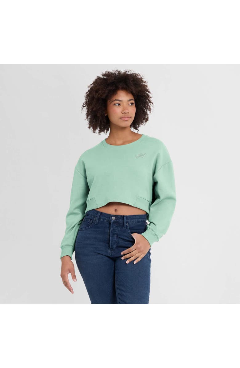 FANATICS Women's Fanatics Mint Buffalo Bills Studio Tri-Blend Cropped Pullover Sweatshirt, Alternate, color, Mint