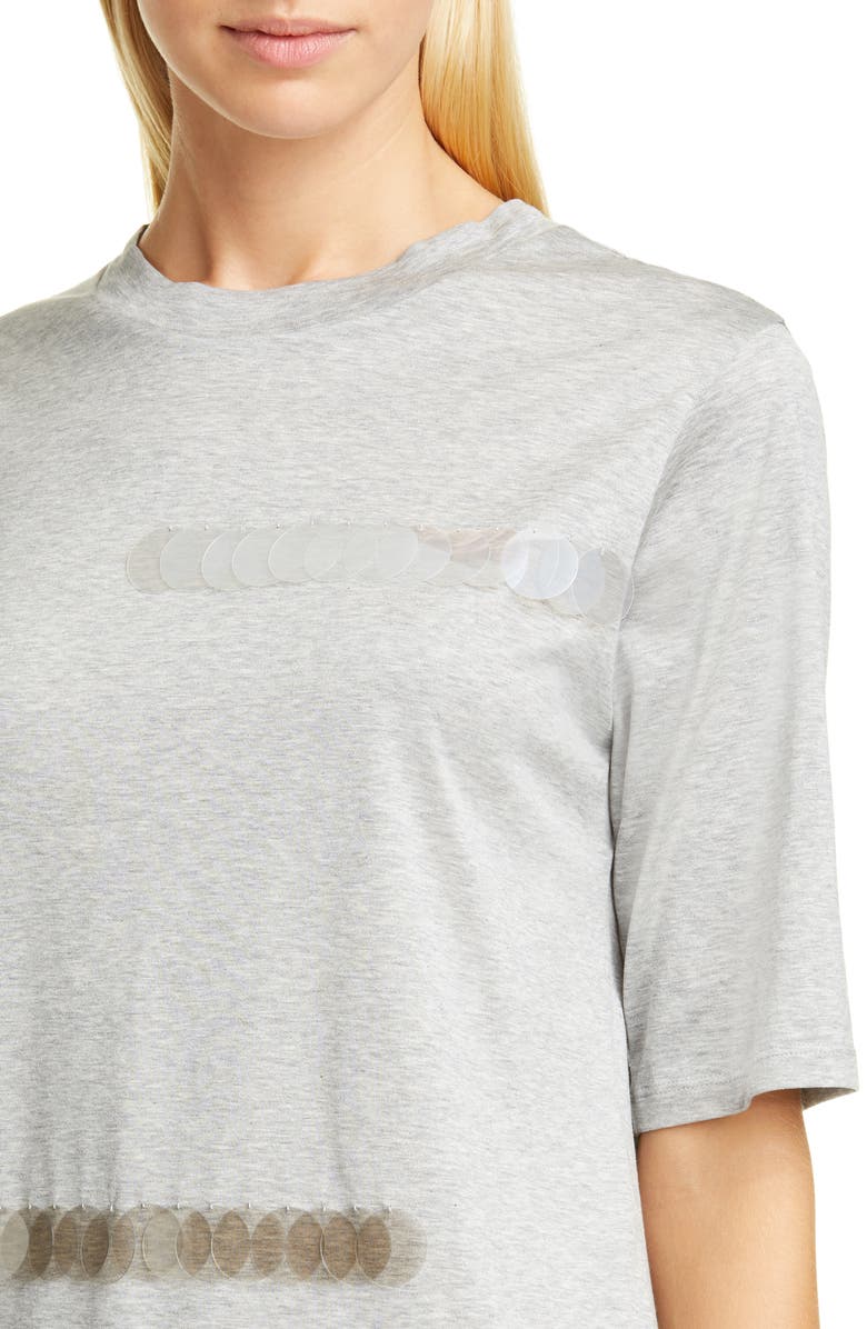 Fabiana Filippi Paillette Detail Cotton Tee, Alternate, color, 