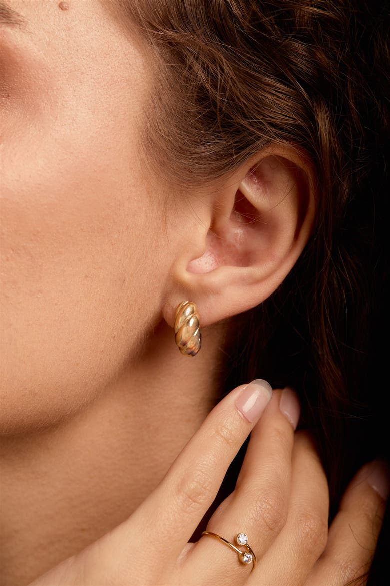 Rowan Hoops, Alternate, color, Gold