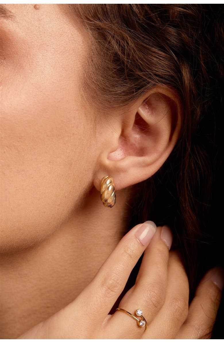 Set & Stones Rowan Hoops, Alternate, color, Gold