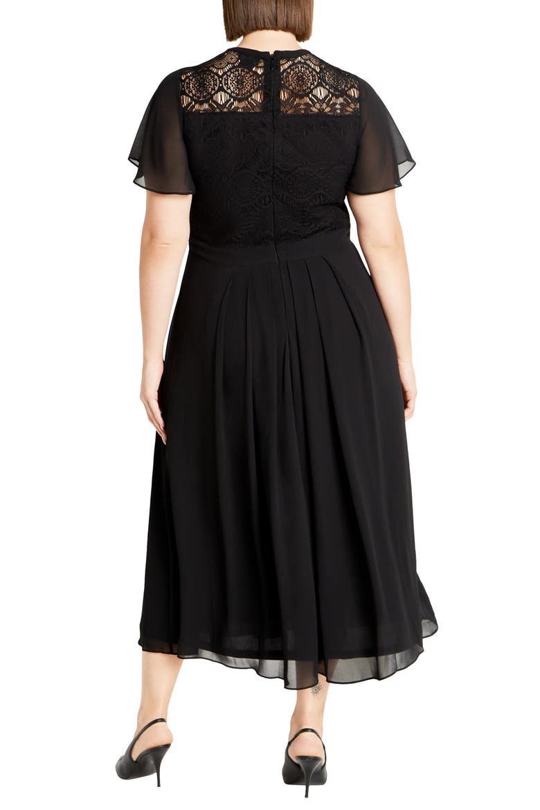 Niki Lace Bodice Dress, Alternate, color, BLACK